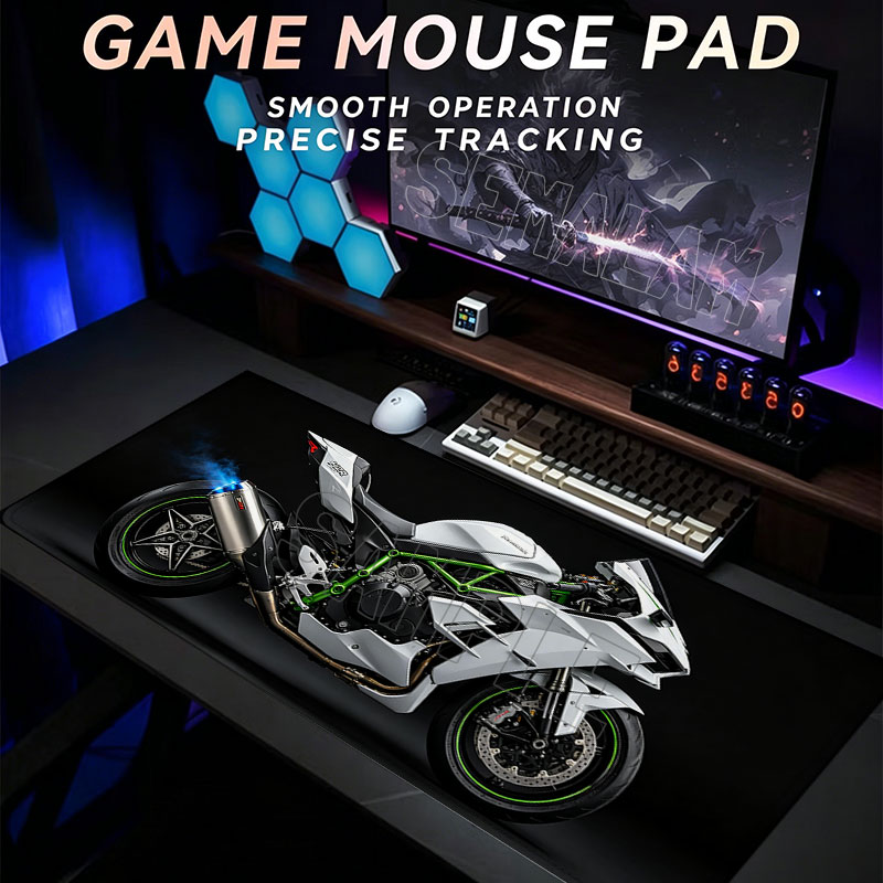 Gaming Accessories For Your Desk - Motorfietsontwerp Grote gaming-muismat Antislip bureaumat Duurzame