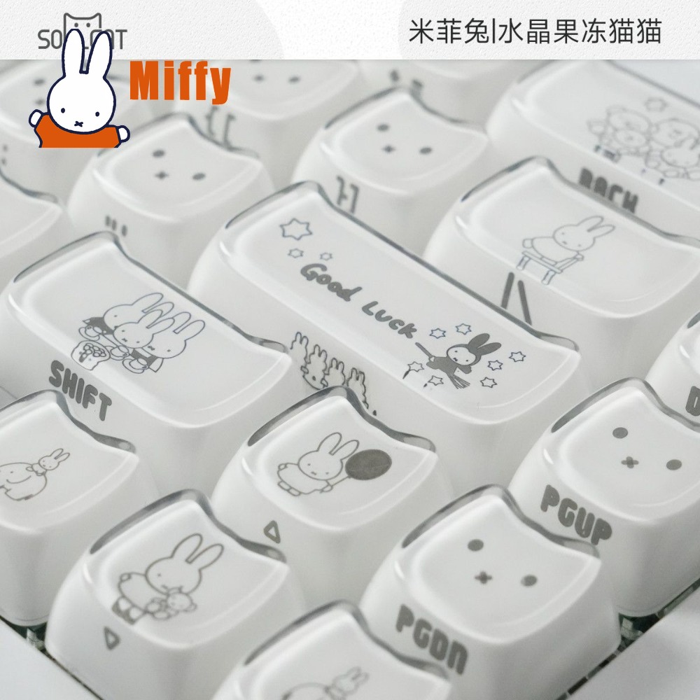 Gaming Accessories Kawaii - Kawaii Miffy Keycaps Schattig Konijn Mechanische