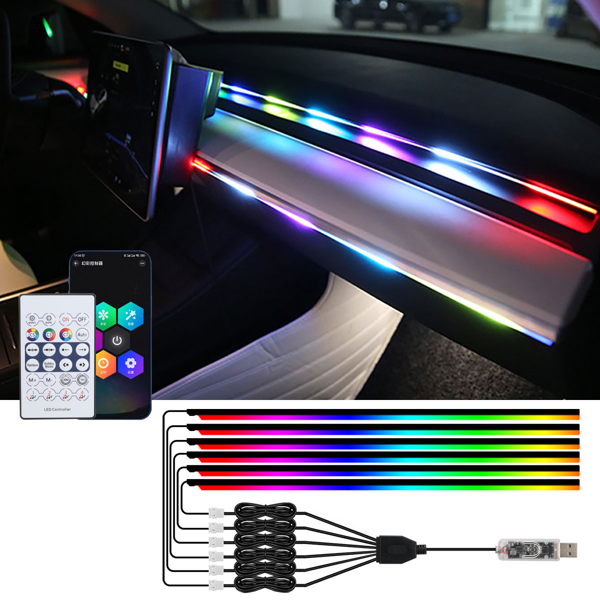 6/10 in 1 Auto Led Omgevingsve - Rgb Hub Sync recensie en prijs