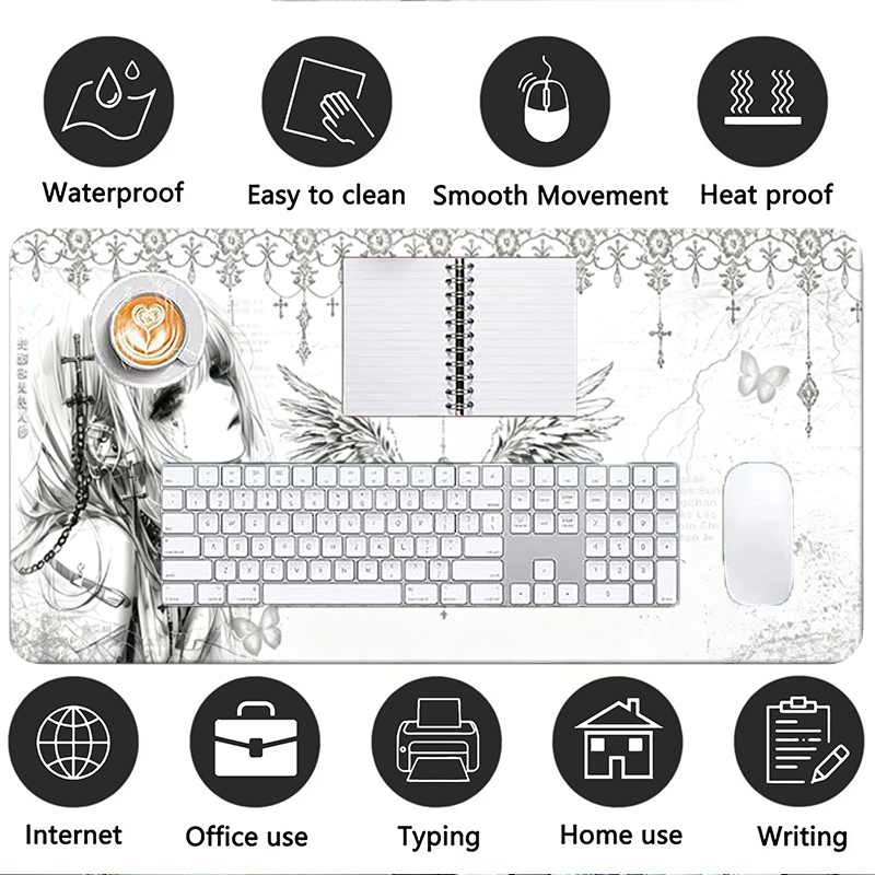 Leren muismat Zwart Wit Anime  - Gaming Office Accessories recensie en prijs